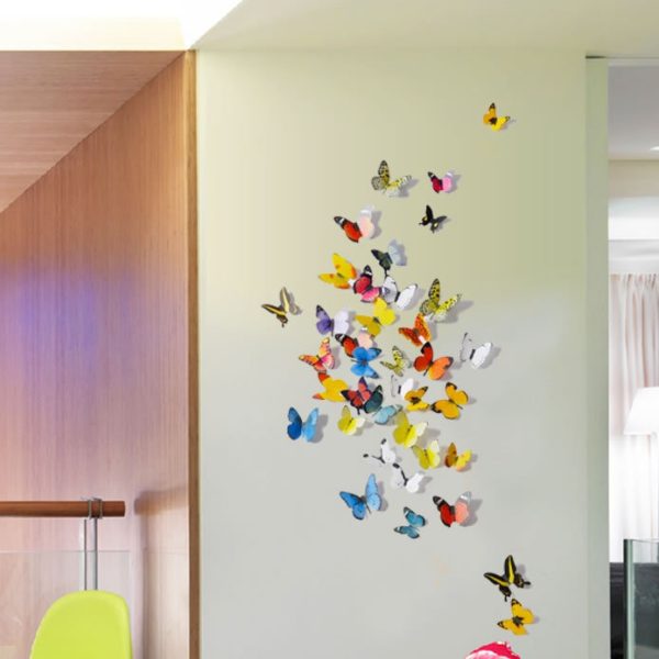 19-piece 3D Pretty Butterfly Wall Stickers Beautiful Butterfly for Kids Room Wall Decals Home Decoration On the Wall